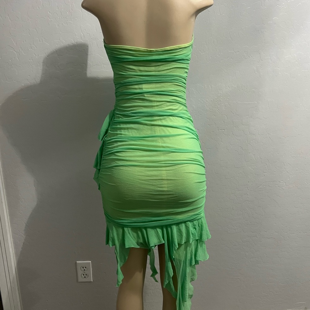 Green Ruffle Dress - Picture 6 of 11